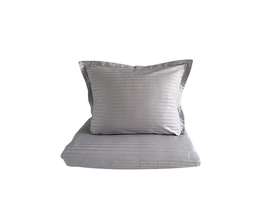 Silver Strips | Cotton Sateen | Double Bedding Set - pillowcase 20x27"