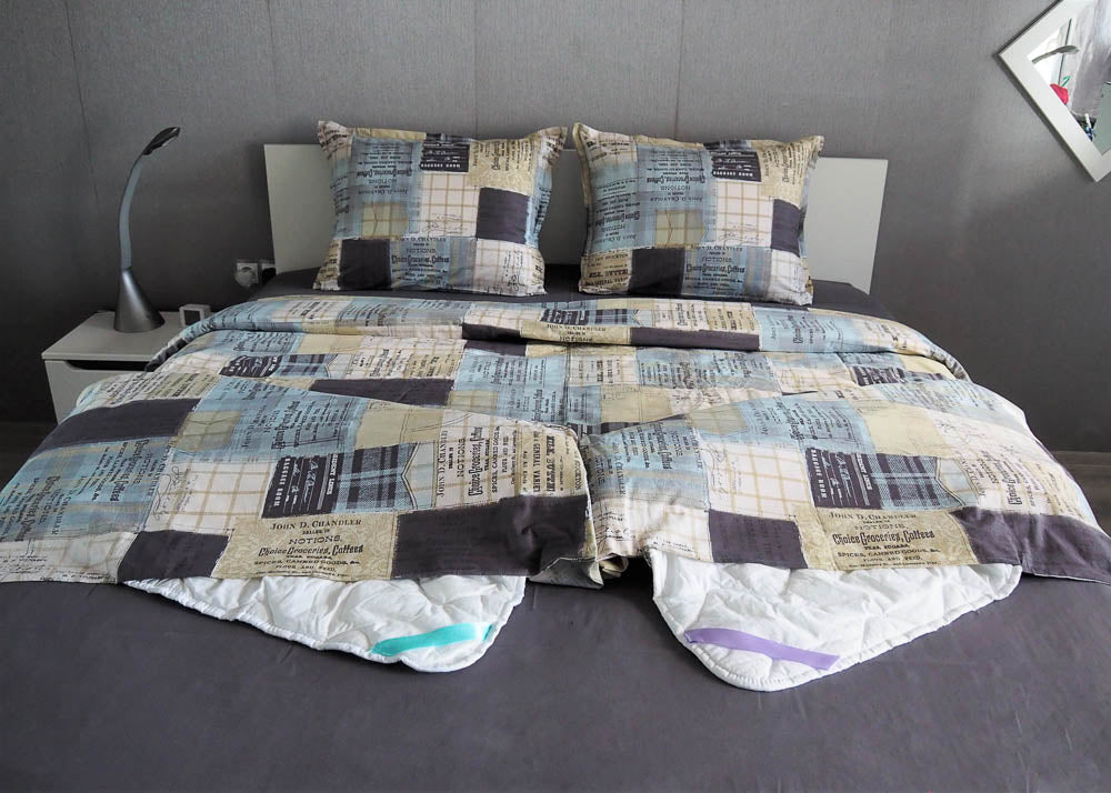 Anthracite Squares | Double Bedding Set - pillowcase 20x27"