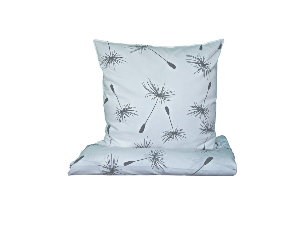 Grey Dandelions | Double Duvet Cover with pillowcase 32x32"