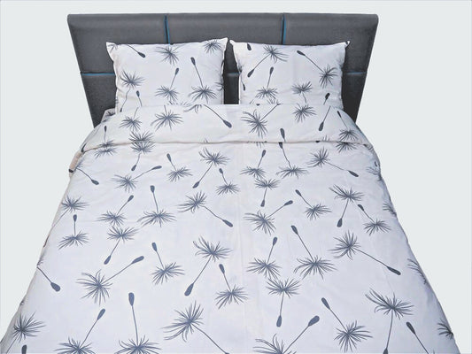 Grey Dandelions | Double Duvet Cover with pillowcase 32x32"