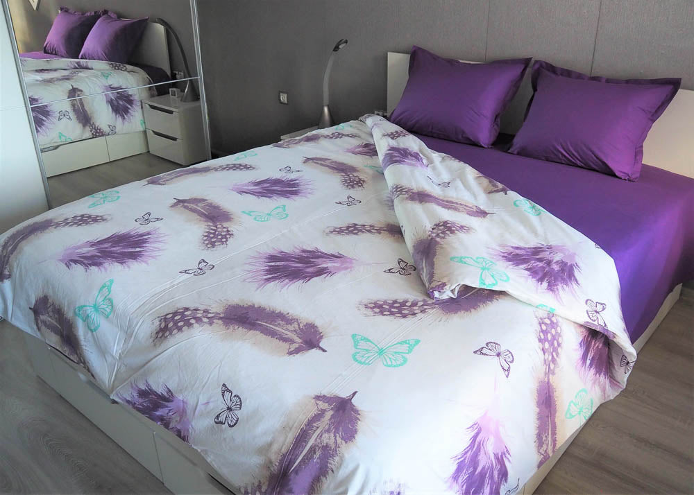 Dark Purple | Double Bedding Set - pillowcase 20x27"